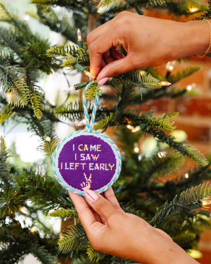 Needlepoint Ornament - Left Early