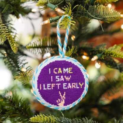 Needlepoint Ornament - Left Early