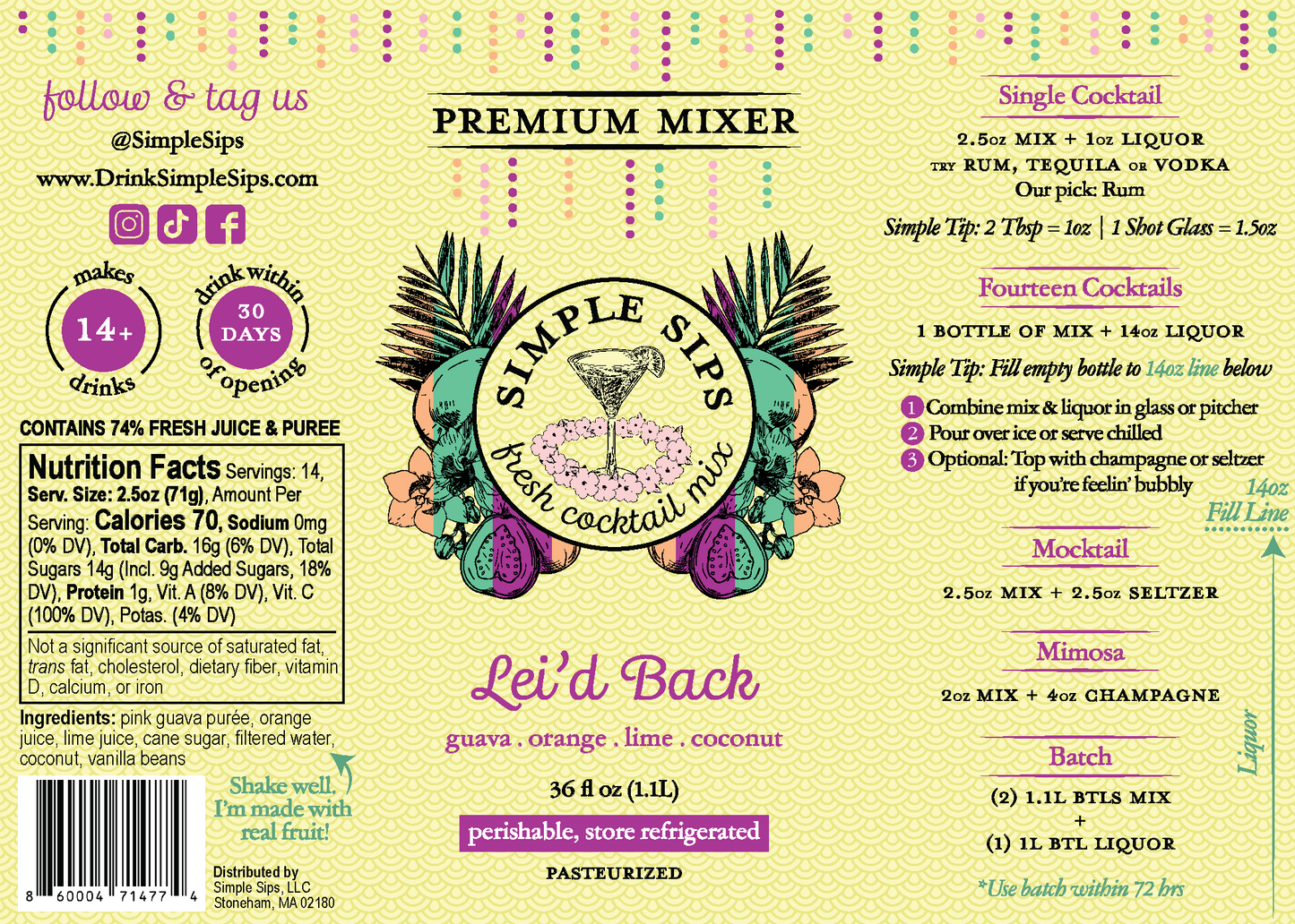 Lei'd Back Fresh Cocktail Mix